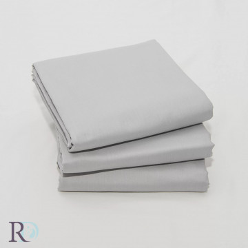 Cearceaf de pat, 100% bumbac, tesatura satin, gri deschis, Roxyma Dream