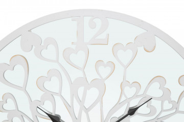 Ceas decorativ alb din metal / sticla, ø 55 cm, Heart Tree Mauro Ferreti - Img 2