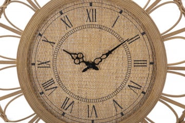 Ceas decorativ finisaj natural din Ratan, ∅ 76 cm, Panama Mauro Ferretti - Img 2