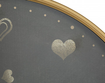 Ceas decorativ negru/auriu din metal, ∅ 60 cm, Hearts Mauro Ferretti - Img 3