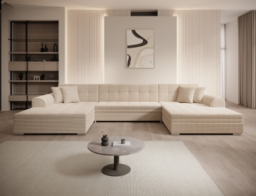 Colțar Vento extensibil, 359x165x78 cm, orientare symmetrical – Jarell 18 - Img 3