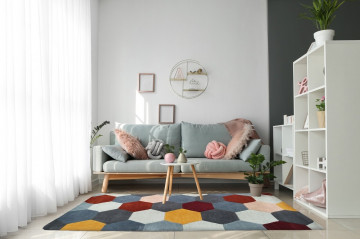 Covor Homeycomb Bedora, 160x230 cm, 100% lana, multicolor, finisat manual - Img 1