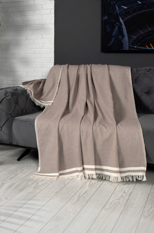 Cuvertura de pat, Alinda - Brown (170 x 230), DC Home, Bumbac - Img 1