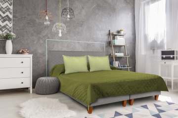 Cuvertura Double Face Alcam, 210 x 220 cm 100% microfibra, olive/lime - Img 2