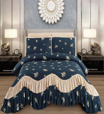 Cuvertura Lux Matlasata cu Volan, Pat 2 Persoane, 3 Piese, Finet, Jessica, CVJ-15 – cadru de catalog cu produsul