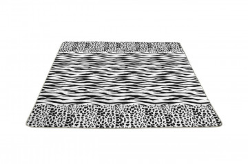 Cuvertura matlasata cocolino Alcam, zebra, 210x220 cm, alb / negru - Img 3
