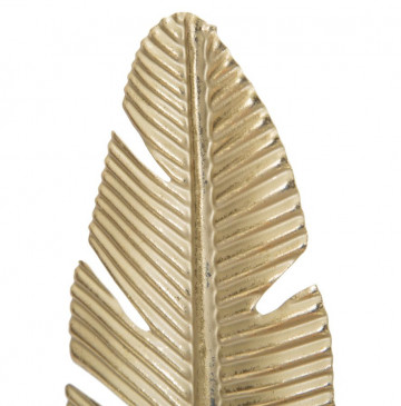 Decoratiune cu suport pentru lumanare aurie din metal, 10x10x30 cm, Leaf Mauro Ferretti - Img 5