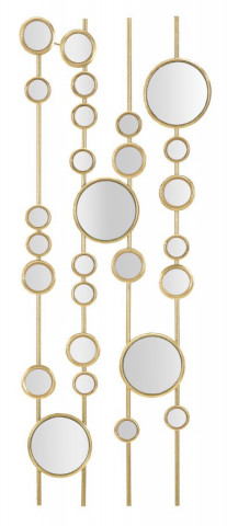 Decoratiune de perete aurie din metal, 35,5x1,5x90 cm, Mirrors Mauro Ferretti