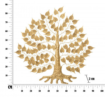 Decoratiune de perete aurie din metal, 91 x 2,5 x 90 cm, Goxy Mauro Ferreti - Img 3