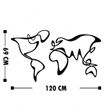 Decoratiune de perete, World Map 15, Tanelorn, 120x69 cm, metal - Img 4