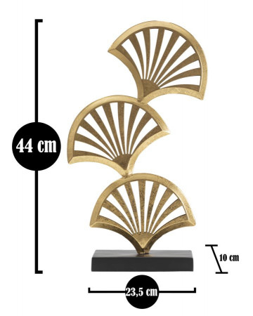 Decoratiune frunze aurii din metal, 23,5x10x44 cm, Triple Leaf Mauro Ferretti - Img 5