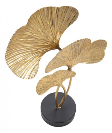 Decoratiune frunze aurii din metal, 24,5x10,5x40,5 cm, Leaf Mauro Ferretti - Img 3