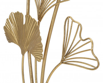 Decoratiune frunze aurii din metal, 26x11,5x44,5 cm, Leaf Mauro Ferretti - Img 2