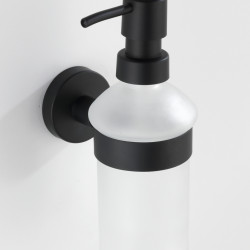 Dozator sapun lichid cu suport de prindere Bosio, Wenko Power-Loc®, 200 ml, inox/sticla, alb/negru - Img 2