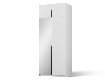 Dulap Alera II with top extension – Hinged – cu oglindă – 100x58x250 cm – Alb – Alera II with top extension – Hinged Dulap – Varianta 2 - Img 2
