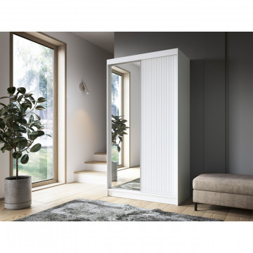 Dulap cu uși glisante Biancco II, 120x60x220 cm – Alb - Img 3