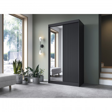 Dulap cu uși glisante Prescco II, 120x60x220 cm – Negru