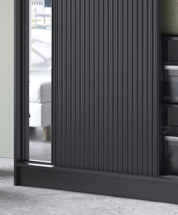 Dulap cu uși glisante Prescco II, 120x60x220 cm – Negru – imagine alternativă de prezentare
