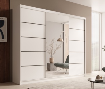 Dulap cu usi glisante si oglinda, 250x58x215 cm, Etna 250, ADRK Furniture