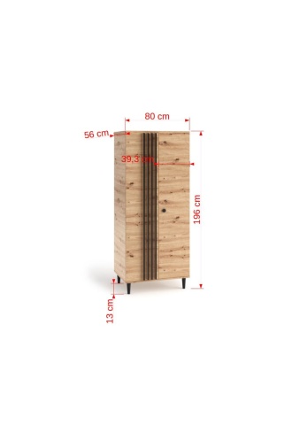 Dulap LIVIA 10 – 80x56x196 cm – Stejar Artisan - Img 4