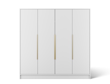 Dulap Palladio cu uși batante – 4 uși – 200x51x200 cm – Alb – Varianta 2