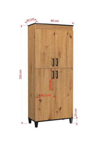 Dulap POLA 17 – 80x40x193 cm – Stejar Artisan - Img 5