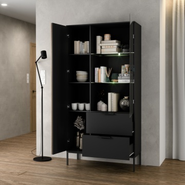 Dulapuri și vitrine Meorati 100 display cabinet negru – Negru - Img 12