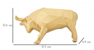 Figurina decorativa aurie din polirasina, 19,5x9,9x10,6 cm, Bull Mauro Ferretti - Img 6