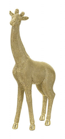 Figurina decorativa aurie din polirasina, 19,8x8x40 cm, Giraffe Mauro Ferretti - Img 1
