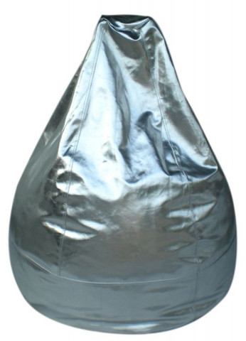 Fotoliu Bean Bag argintiu din piele ecologica, Ø 90 x 105 cm, Enjoy Mauro Ferreti - Img 3