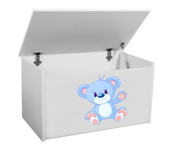 Ladă pentru jucării DARIA – 73x40x42 cm – Alb / Albastru BEAR – fotografie suplimentară de catalog