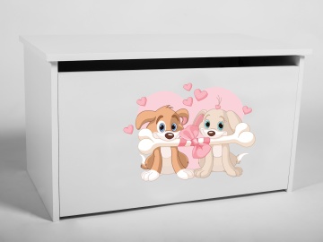 Ladă pentru jucării DARIA – 73x40x42 cm – Alb / DOG