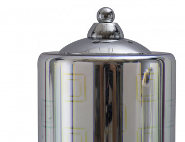 Lampa argintie din metal si sticla, ø 17 cm, soclu E27, Max 40W, Lexington-A 3D Mauro Ferreti - Img 3