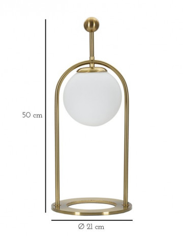Lampa aurie din metal si sticla, Ø 21 cm, soclu E14, max 40W, Glamy Mauro Ferreti - Img 5