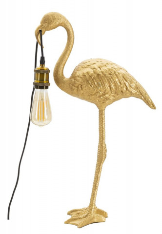 Lampa aurie din polirasina, Soclu E27 Max 40W, 37x19x59 cm, Flamingo Mauro Ferretti - Img 2
