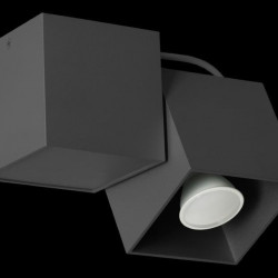 Lampa de tavan lampex, kraft 1 negru, GU10, 40W - Img 3