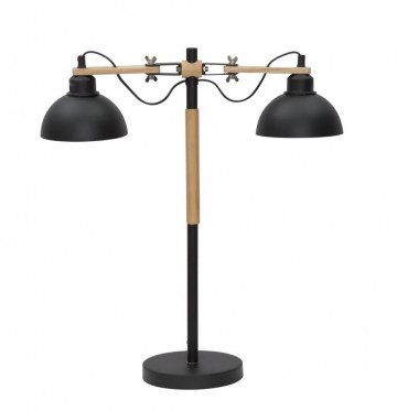 Lampa neagra din metal si lemn, 52 x 18 x 60 cm, soclu E27, Max 40W, Stadium Mauro Ferreti - Img 1