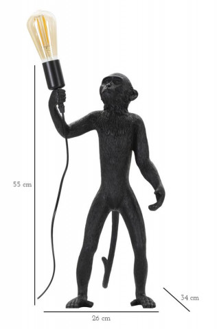 Lampa neagra din polirasina, soclu E27, max 40W, 26 x 34 x 55 cm, Monkey Mauro Ferreti - Img 4