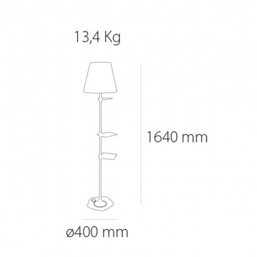 Lampa podea Shelf O, Soclu E27, Max 60W, portocaliu / crom, Kelektron - Img 2