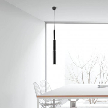 Lampa suspendata LED Spy Glass 2, Max 6W, negru, lumina calda, Kelektron - Img 3