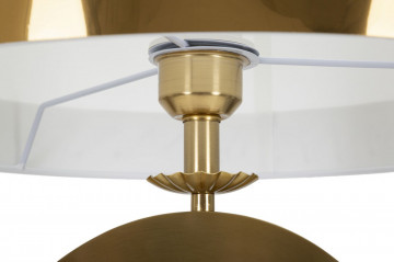 Lampadar alb / auriu din metal si textil, ø 40 cm, soclu E27, max 40W, Coin Mauro Ferreti - Img 3