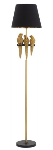Lampadar auriu/negru din metal, Soclu E27 Max 40W, ∅ 37 cm, Parrots Mauro Ferretti - Img 1