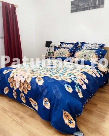 Set de pat FNJD-10 cu două fețe, finet din bumbac, cearșaf pilotă 200x230 cm