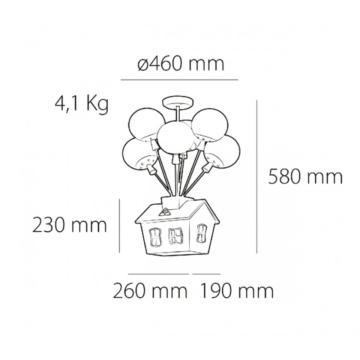 Corp de iluminat Up Kelektron pentru copii, multicolor, IP20, 220-240V AC, perspectivă secundară – SKU 20 3 06 000 00 0029A