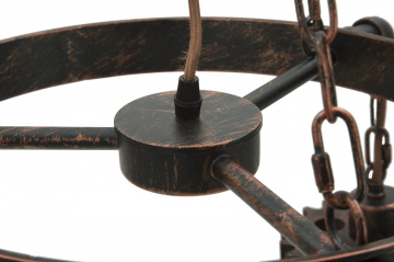 Lustra neagra din metal si lemn, ø 54 x h104 cm, Ingranaggio Mauro Ferreti - Img 11