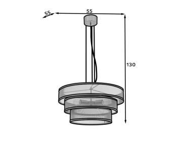Lustre suspendate Orabela – Negru – cadru suplimentar din prezentarea produsului
