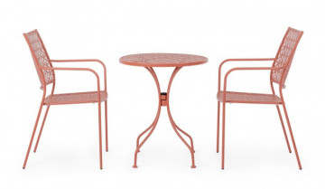 Masa de cafea pentru exterior rosu caramiziu din metal, ∅ 60 cm, Lizette Bizzotto - Img 4