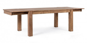 Masa dining extensibila pentru 10 persoane maro din lemn de Sheersham, 160-260 cm, Salford Bizzotto - Img 1