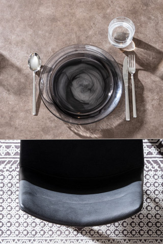 Masa dining extensibila pentru 10 persoane maro/negru din ceramica si MDF, 160-220 cm, Briva Bizzotto - Img 7