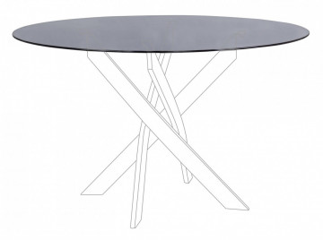 Masa dining pentru 6 persoane din sticla temperata si metal, ∅ 120 cm, George Bizzotto - Img 15